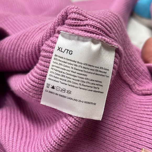 Lululemon Collared Merino Wool Blend Long Sleeve Sweater in Pink XL - Picture 12 of 14